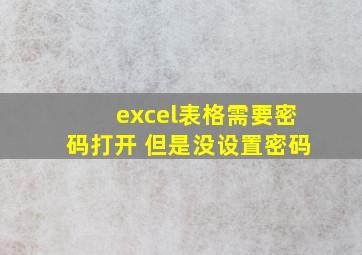 excel表格需要密码打开 但是没设置密码